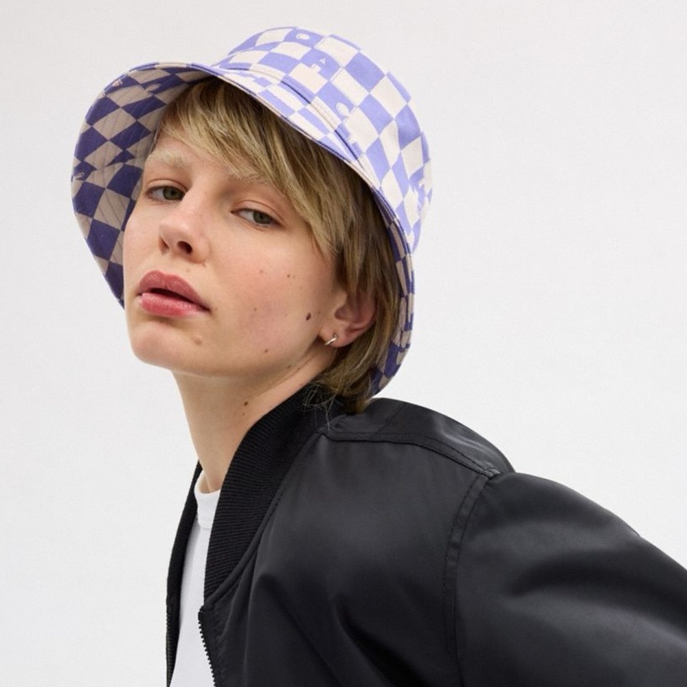 NWT Coach Checkerboard Print Bucket Hat size XS/S - Picture 8 of 10